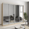 MebelStar Four-door wardrobe Combo AL 4 Mirrors Sonoma Oak, 240x45x210 cm (MBS-12585)