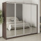 MebelStar Four-door wardrobe Combo AL 4 Mirrors Ristreto Oak, 260x60x210 cm (MBS-12575)