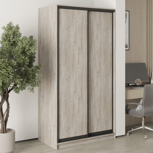 MebelStar Two-door wardrobe Standard BG 2DSP Alaska gray, 110x60x210 cm (MBS-10895)