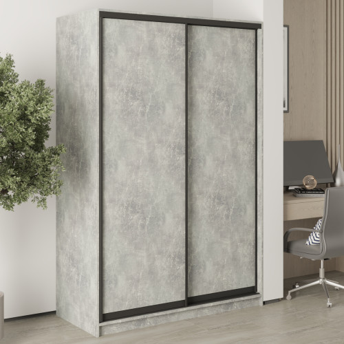 Шкаф-купе двухдверный MebelStar Стандарт BG 2ДСП 140x45x210 см Бетон (MBS-10835)