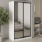 MebelStar Two-door wardrobe Uni BG 2 Mirrors Alaska white, 120x45x210 cm (MBS-11425)