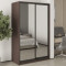 MebelStar Two-door wardrobe Standard BG 2 Mirrors Ristreto Oak, 130x45x210 cm (MBS-11185)
