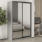 MebelStar Two-door wardrobe Standard BG 2 Mirrors Gray mouse, 130x60x210 cm (MBS-11275)