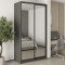 MebelStar Two-door wardrobe Standard BG 2 Mirrors Anthracite, 130x45x240 cm (MBS-10285)