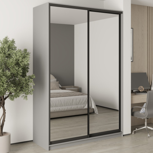 MebelStar Two-door wardrobe Combo BG 2 Mirrors Gray mouse, 160x45x240 cm (MBS-10765)