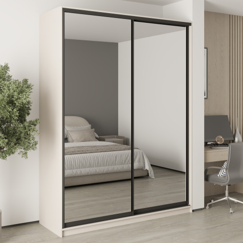 MebelStar Two-door wardrobe Combo BG 2 Mirrors Cashmere, 180x60x240 cm (MBS-10795)