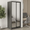 MebelStar Two-door wardrobe Standard BG 2 Mirrors Anthracite, 90x45x210 cm (MBS-11145)