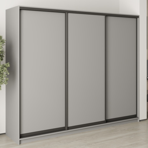 MebelStar Three-door wardrobe Combo BG 3DSP Gray mouse, 250x45x210 cm (MBS-9015)