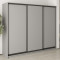 MebelStar Three-door wardrobe Combo BG 3DSP Gray mouse, 250x45x210 cm (MBS-9015)