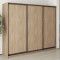 MebelStar Three-door wardrobe Combo BG 3DSP Sonoma Oak, 250x45x210 cm (MBS-8915)