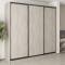 MebelStar Three-door wardrobe Combo BG 3DSP Alaska gray, 250x60x240 cm (MBS-9525)