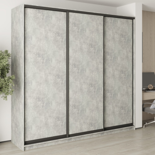 MebelStar Three-door wardrobe Combo BG 3DSP Concrete, 250x60x240 cm (MBS-9505)