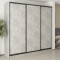 MebelStar Three-door wardrobe Combo BG 3DSP Concrete, 250x60x240 cm (MBS-9505)
