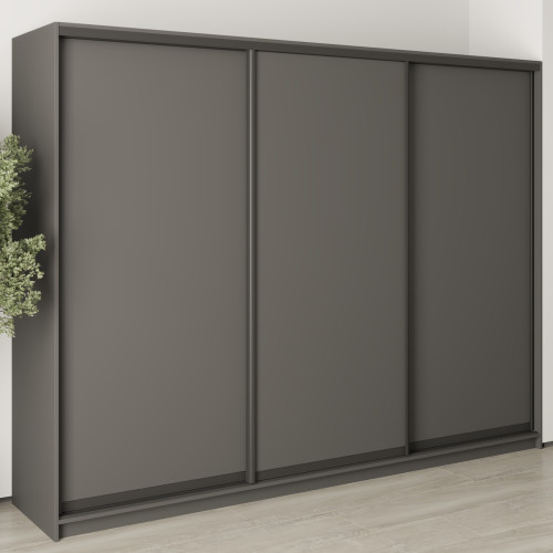 MebelStar Three-door wardrobe Uni BG 3DSP Anthracite, 270x45x210 cm (MBS-7907)