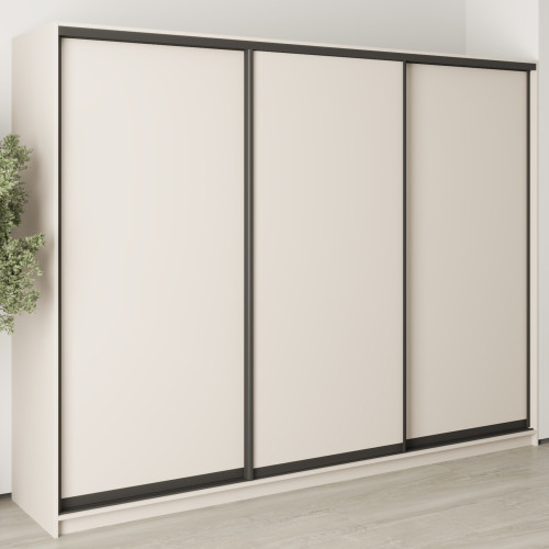 MebelStar Three-door wardrobe Uni BG 3DSP Cashmere, 270x60x210 cm (MBS-7927)