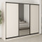 MebelStar Three-door wardrobe Combo BG 2DSP/Mirror Cashmere, 250x45x210 cm (MBS-9115)