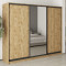 MebelStar Three-door wardrobe Combo BG 2DSP/Mirror Tahoe oak, 250x45x210 cm (MBS-9215)