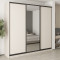 MebelStar Three-door wardrobe Combo BG 2DSP/Mirror Cashmere, 250x60x240 cm (MBS-9665)