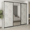 MebelStar Three-door wardrobe Uni BG 2DSP/Mirror Concrete, 270x45x240 cm (MBS-7787)