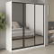 MebelStar Three-door wardrobe Uni BG 3 Mirrors Alaska white, 180x60x210 cm (MBS-8157)