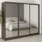 MebelStar Three-door wardrobe Combo BG 3 Mirrors Ristreto oak, 250x45x210 cm (MBS-9355)