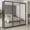 MebelStar Three-door wardrobe Combo BG 3 Mirrors Anthracite, 250x45x240 cm (MBS-9795)