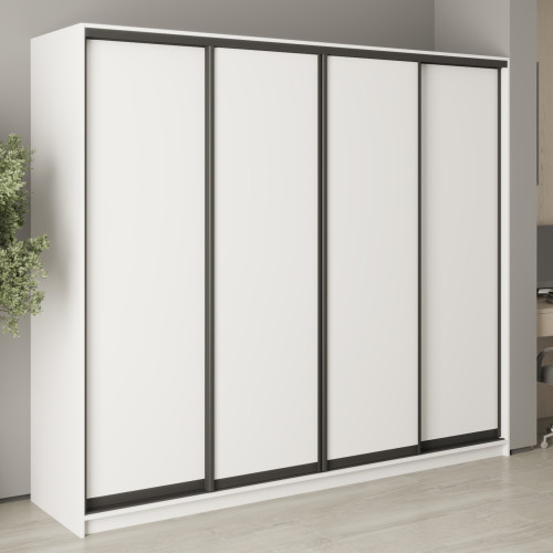 MebelStar Four-door wardrobe Standard BG 4DSP Alaska white, 240x60x210 cm (MBS-11765)