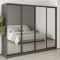 MebelStar Four-door wardrobe Standard BG 4 Mirrors Anthracite, 260x60x210 cm (MBS-11895)