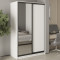 MebelStar Two-door wardrobe Standard BG DSP/Mirror Alaska white, 130x45x210 cm (MBS-11005)