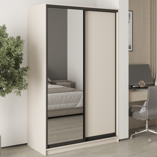 MebelStar Two-door wardrobe Standard BG DSP/Mirror Cashmere, 130x60x210 cm (MBS-11095)