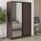 MebelStar Two-door wardrobe Standard BG DSP/Mirror Ristreto Oak, 140x60x210 cm (MBS-11105)