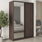 MebelStar Two-door wardrobe Combo BG DSP/Mirror Ristreto Oak, 160x60x240 cm (MBS-10725)