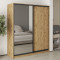 MebelStar Two-door wardrobe Uni BG DSP/Mirror Tahoe Oak, 180x60x210 cm (MBS-11405)