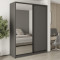 MebelStar Two-door wardrobe Combo BG DSP/Mirror Anthracite, 180x45x240 cm (MBS-10675)