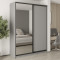 MebelStar Two-door wardrobe Combo BG DSP/Mirror Gray mouse, 180x45x240 cm (MBS-10695)
