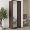 MebelStar Two-door wardrobe Standard BG DSP/Mirror Ristreto Oak, 90x45x240 cm (MBS-10155)