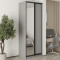 MebelStar Two-door wardrobe Standard BG DSP/Mirror Gray mouse, 90x60x240 cm (MBS-10245)