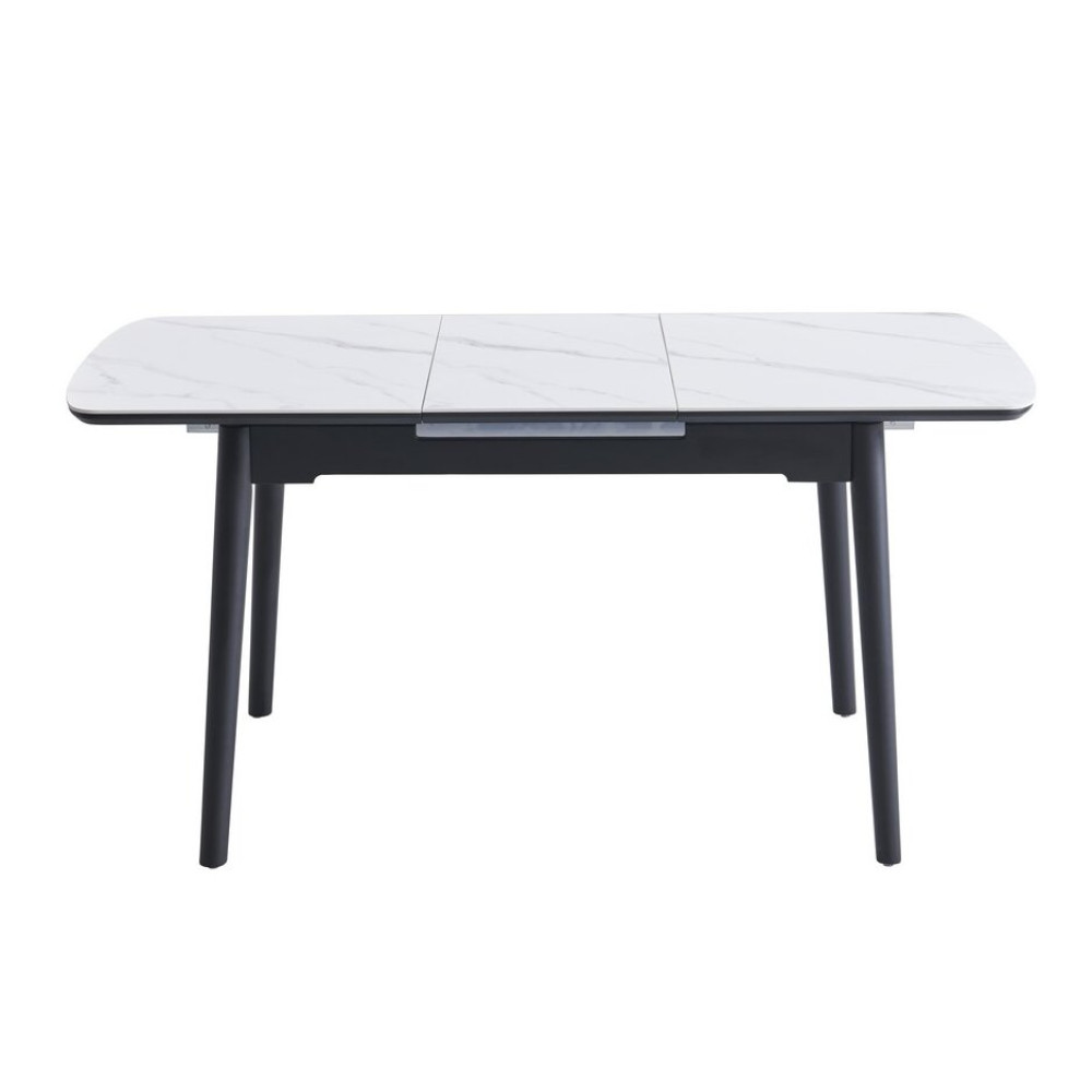 Обеденный керамический стол Vetro TM-76 Белый мрамор/Черный (VTR-1194)