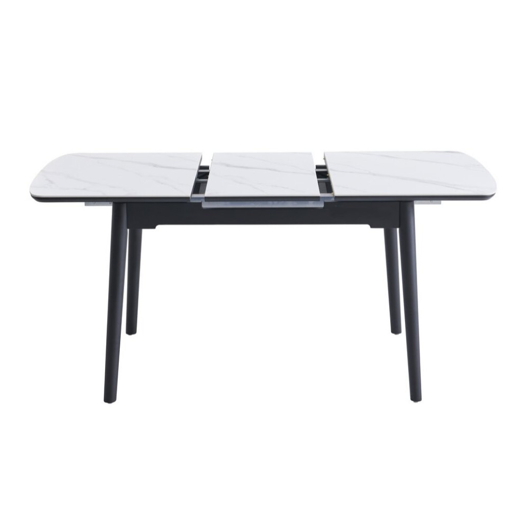 Обеденный керамический стол Vetro TM-76 Белый мрамор/Черный (VTR-1194)