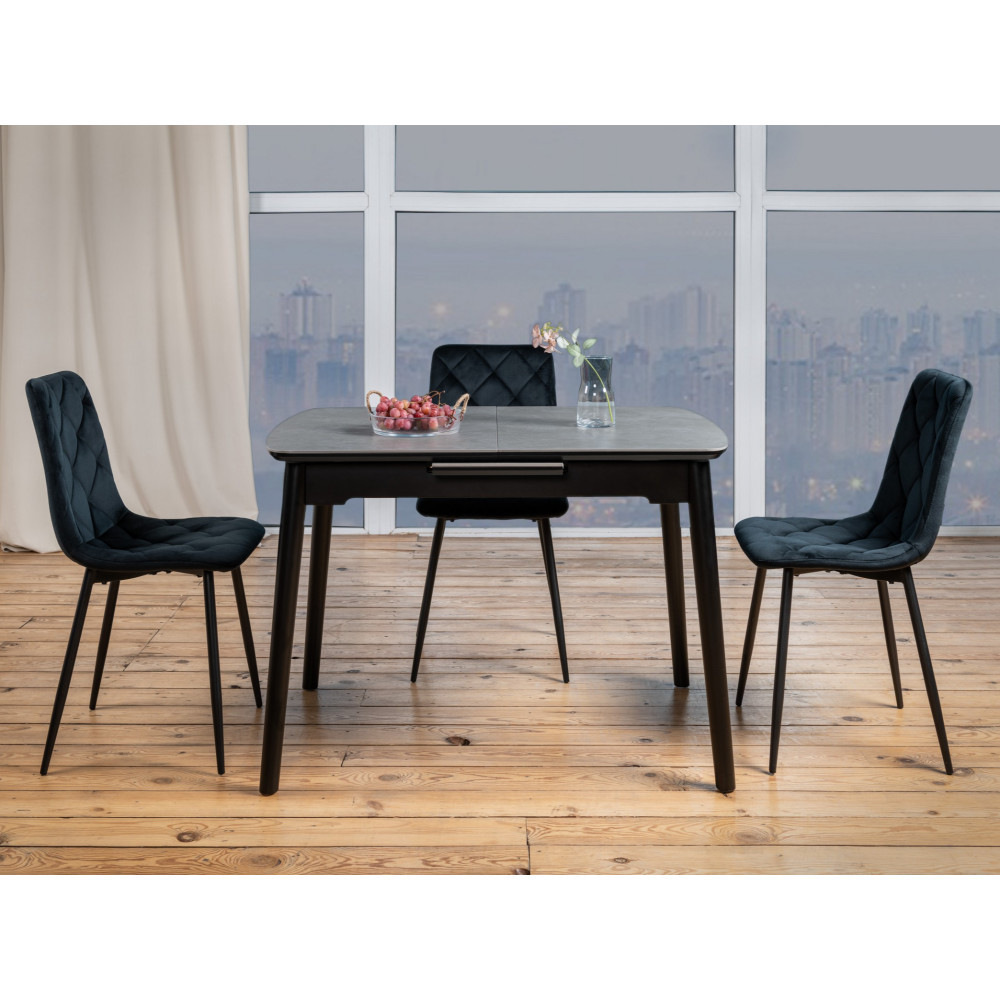 Vetro Ceramic dining table TM-87 Grigio latte/Black (VTR-1214)