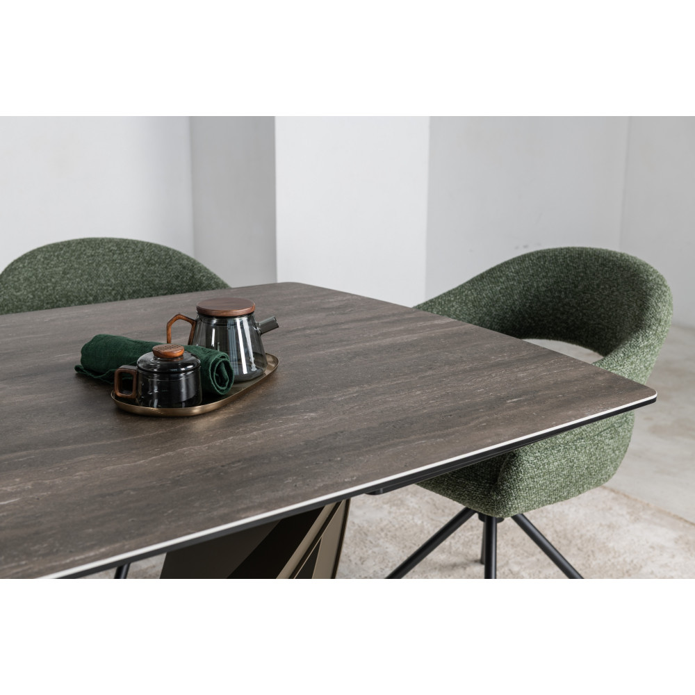 Обеденный керамический стол Vetro Беатриче TML-994 Неро зебрано/Коричневый (VTR-1234)