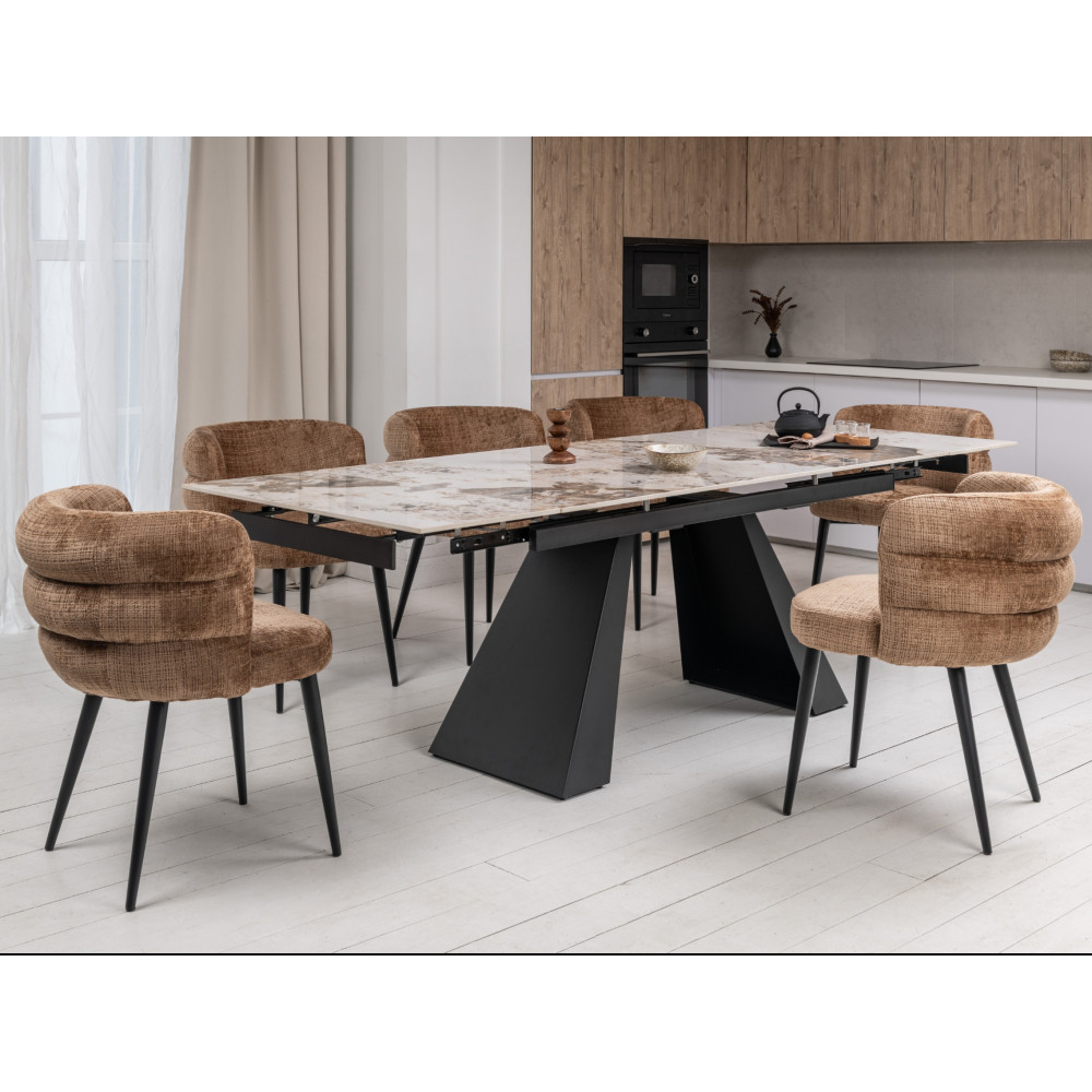 Vetro Ceramic dining table Cesare TML-1100 Patagonia/Black (VTR-1274)