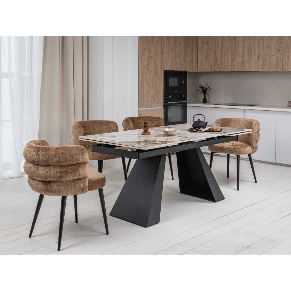 Vetro Ceramic dining table Cesare TML-1100 Patagonia/Black (VTR-1274)