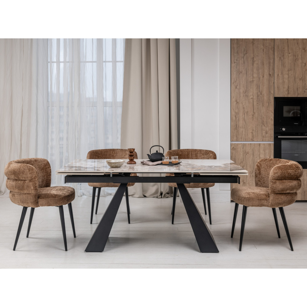 Vetro Ceramic dining table Cesare TML-1100 Patagonia/Black (VTR-1274)