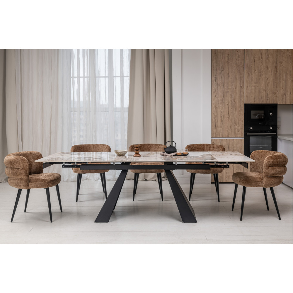 Vetro Ceramic dining table Cesare TML-1100 Patagonia/Black (VTR-1274)