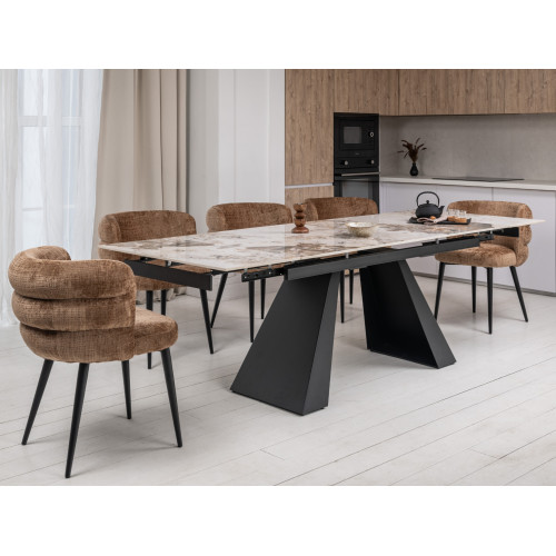 Обеденный керамический стол Vetro Чезаре TML-1100 Патагония/Черный (VTR-1274)