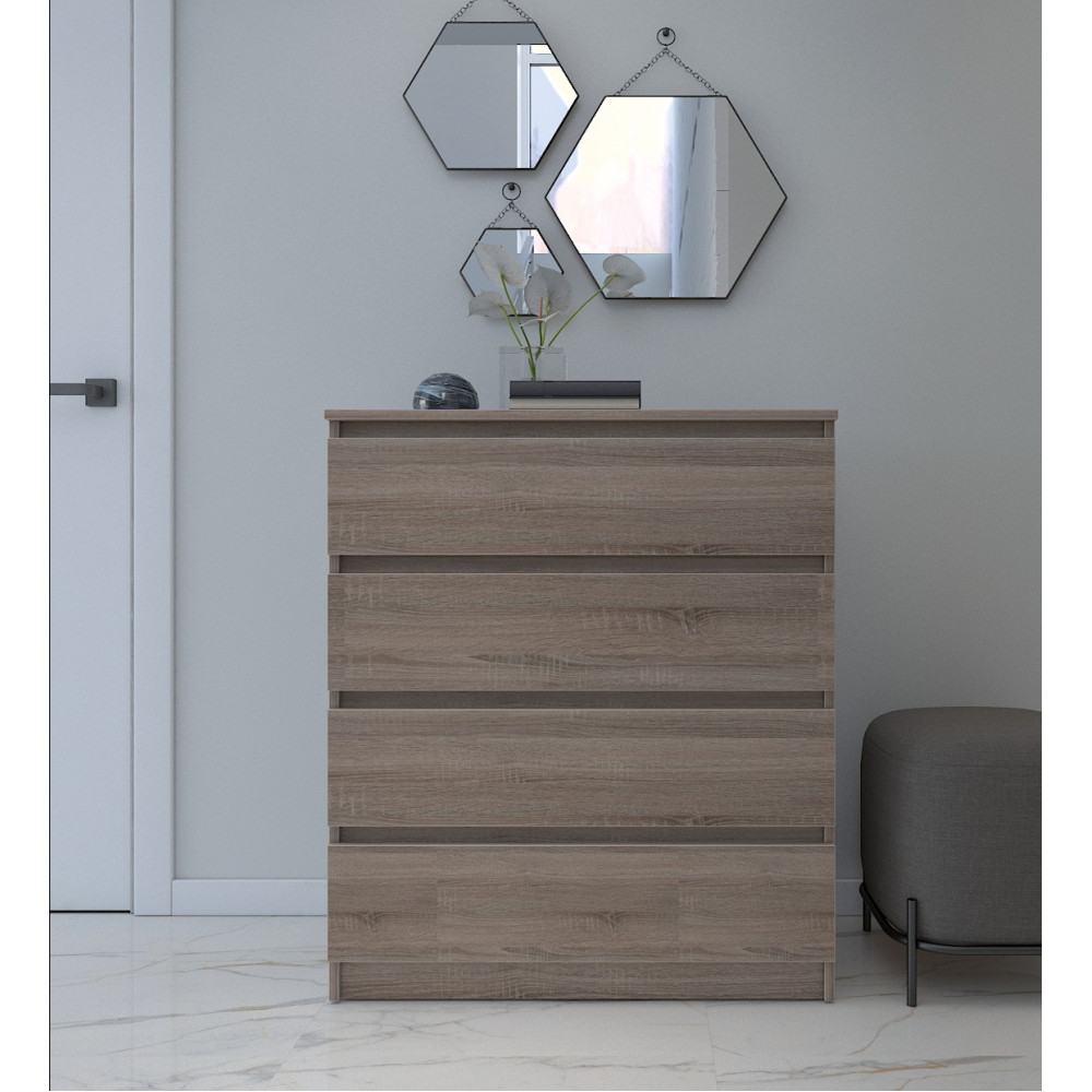 Комод в спальню MebelStar Нео 4Ш 80x43x98 см Трюфель (MBS-1073)