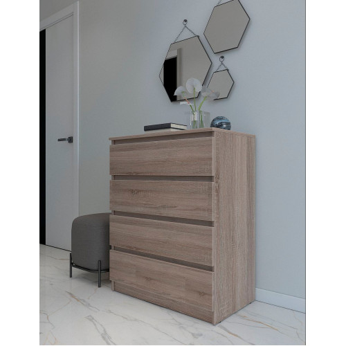 Комод в спальню MebelStar Нео 4Ш 80x43x98 см Трюфель (MBS-1073)