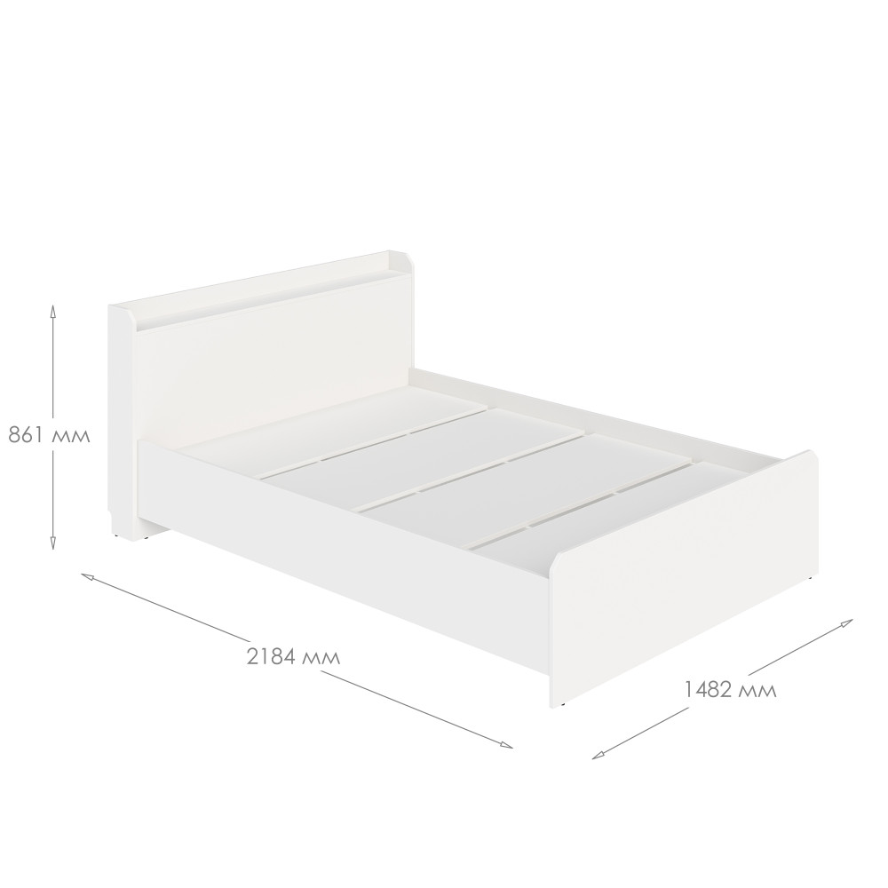 Ліжко двоспальне MebelStar Нео 140x200 см Дуб сонома (MBS-1123)