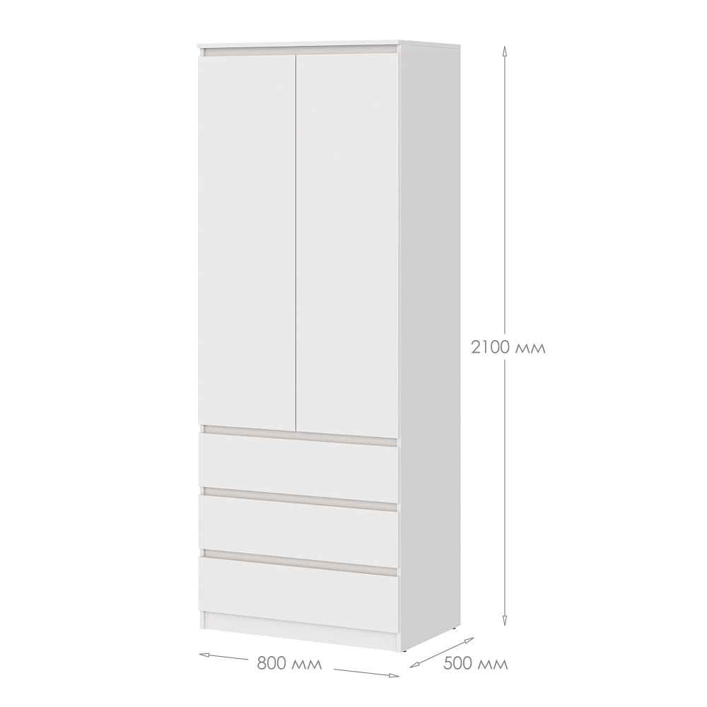 Шкаф распашной с ящиками MebelStar Нео 2Д3Ш 80x50x210 см Дуб сонома (MBS-1113)